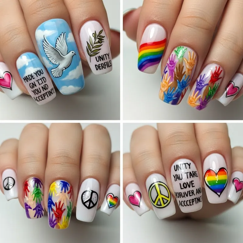 Peace and Acceptance Nail Art Designs | Nail Art Expr.