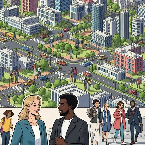 Modern Cityscape Connection: Urban Diversity and Connectivity