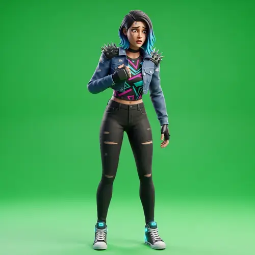 Fashionable Female Videogame Character with Fear of Heights