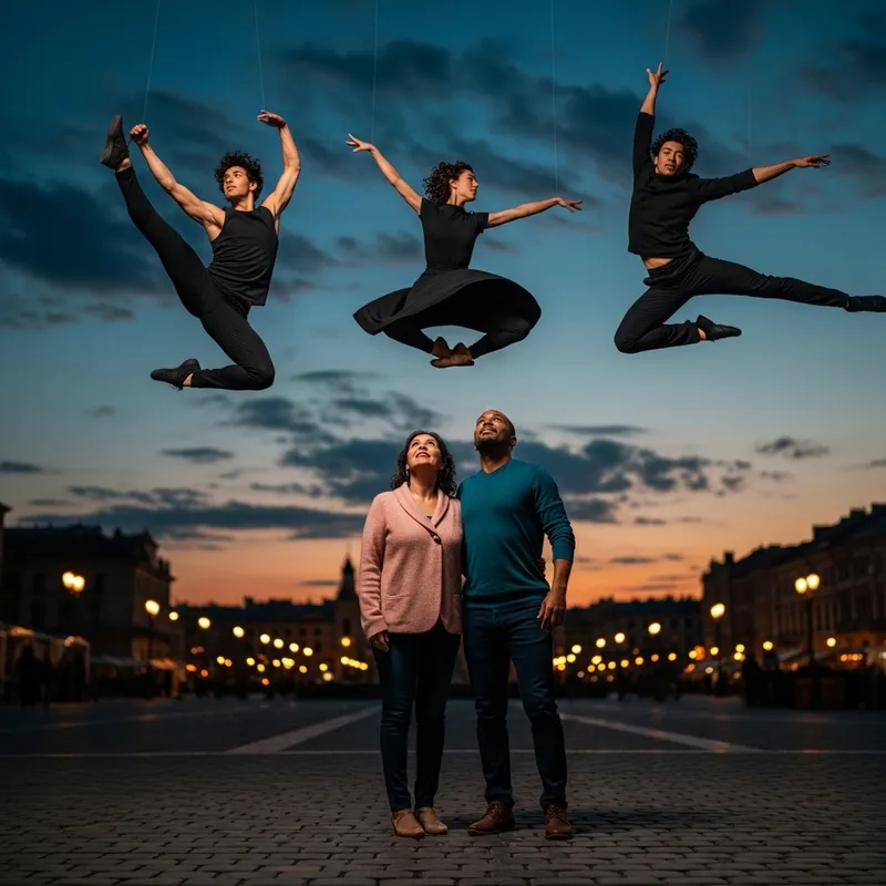 Happy Parents and Children Dancing