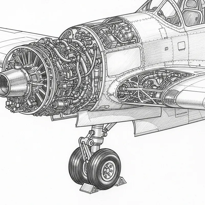 Hand Drawing of Aircraft Mechanical Systems