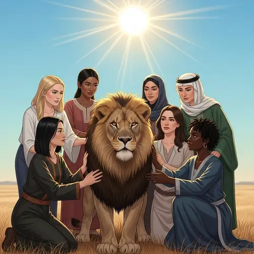 Women and Lion: A Symbol of Strength and Unity