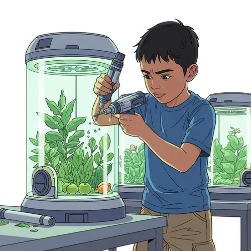Hispanic Boy Creating Ventilation Holes in Cultivation Capsule