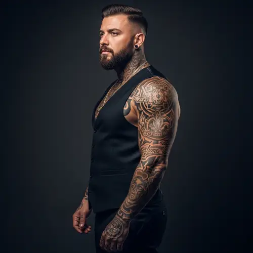 Italian Gangster in Tailored Suit - Rugged yet Handsome