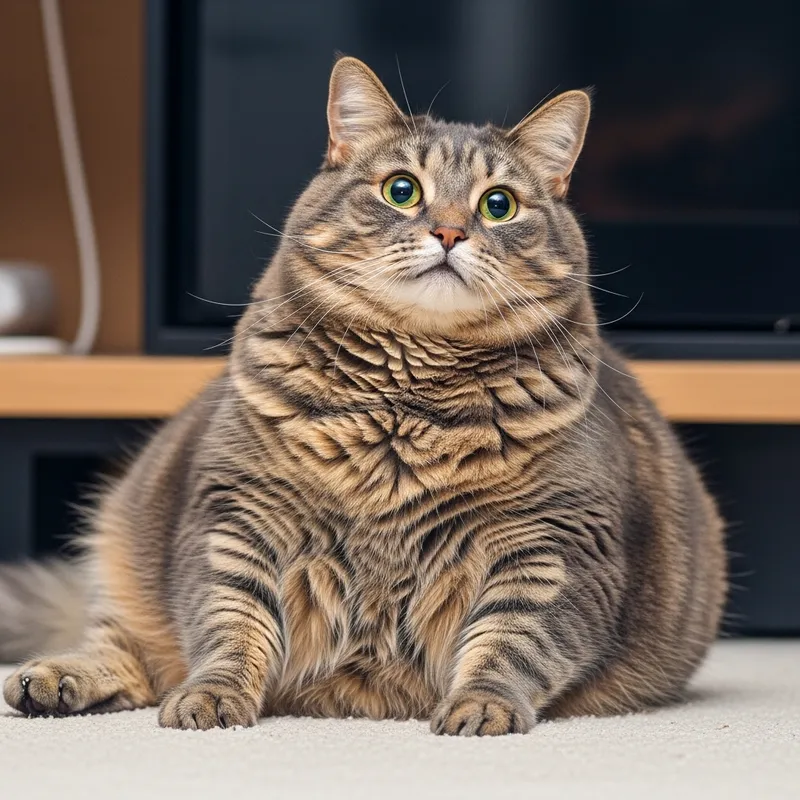 Chubby Cat with Luxurious Fur
