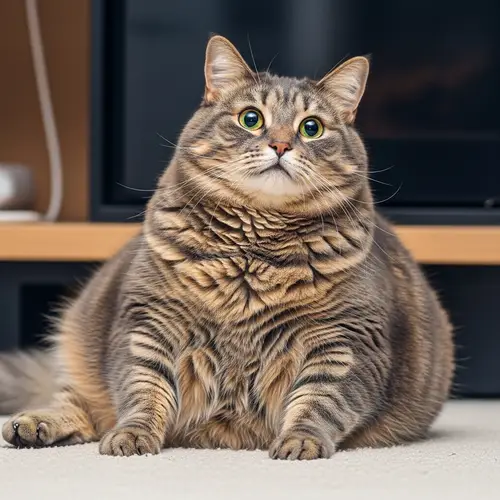 Majestic Overweight Cat with Warm Fur Colors