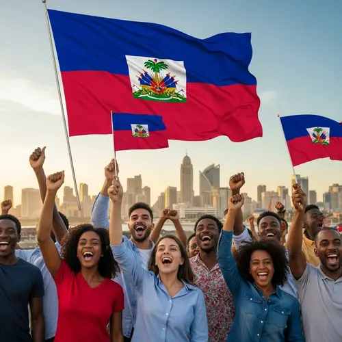 Triumphant Victory Scene of Unity in Haiti