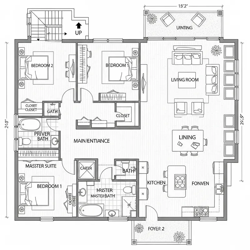 Detailed Residential Floor Plan Design