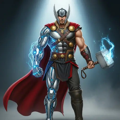 Thor Cyborg: Norse God Enhanced with Technology