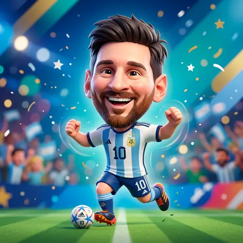 Stylized 3D Caricature of Lionel Messi
