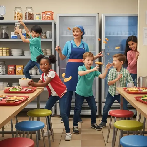 Playful School Canteen Adventure with Kids