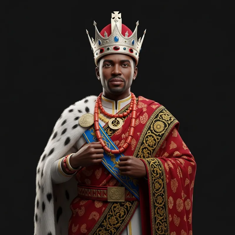 3D Illustration of a Rwandan King 3D Illustration of a Rwandan King