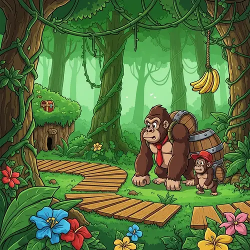 Classic Jungle Adventure with Donkey Kong and Diddy Kong