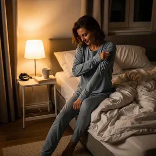 Woman Changing into Pajamas for Peaceful Night's Sleep