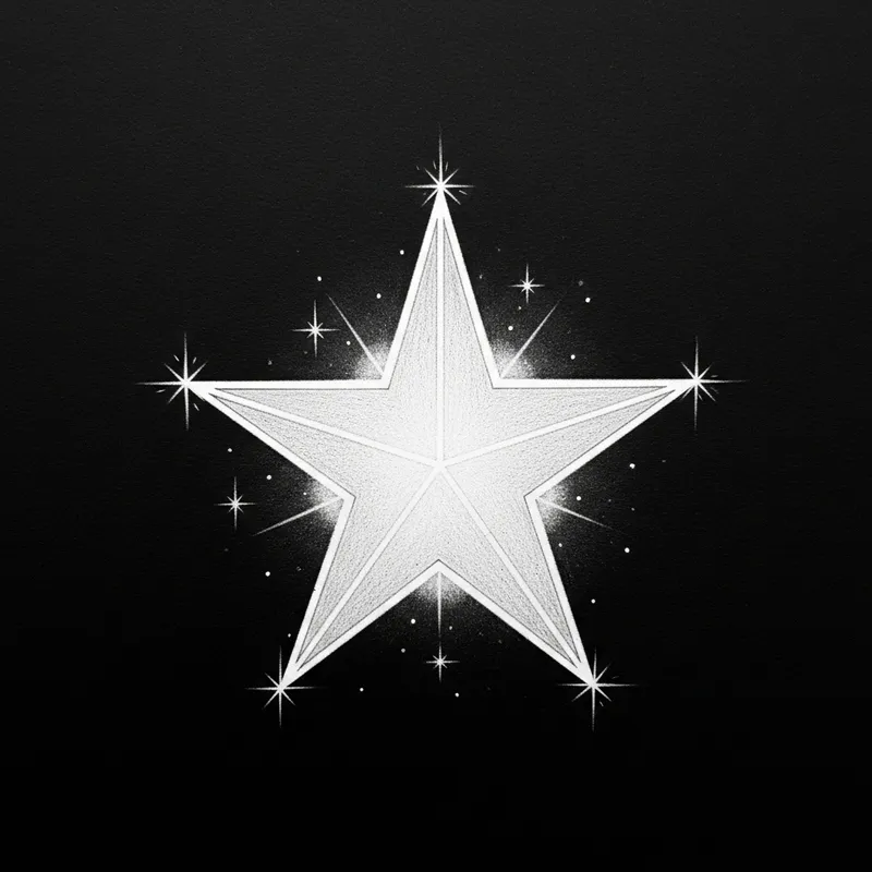 Elegant Pencil Star on Black Background