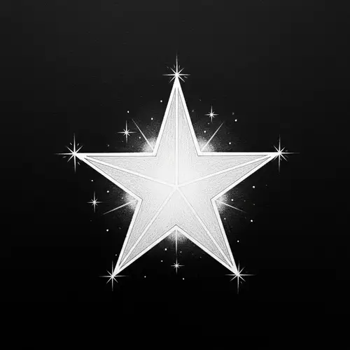 Elegant Pencil Star on Black Background