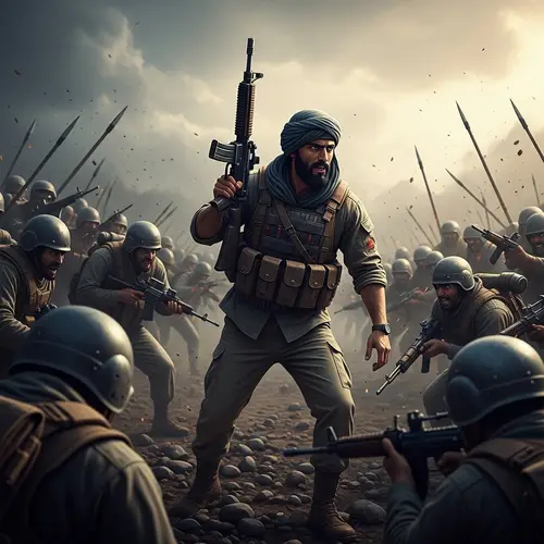 Valiant Soldier on Battlefield: Heroic Final Moments