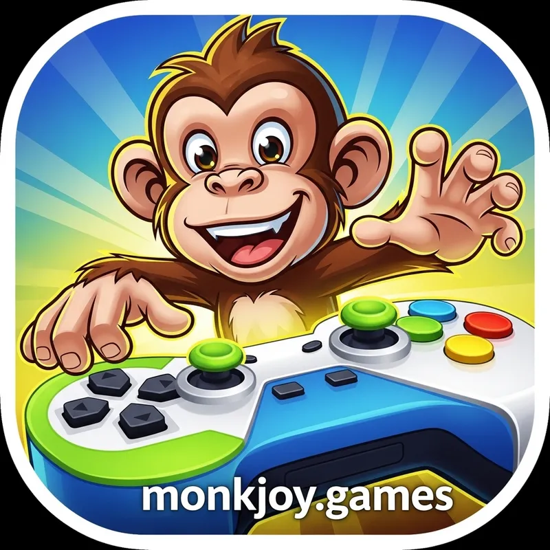 Vibrant Joyful Monkey Gaming Icon - Monkjoy.games