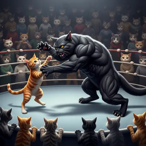 Small Cat vs Bodybuilder Cat: Epic Ring Battle