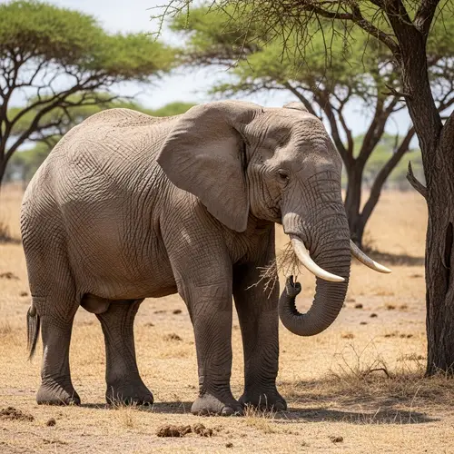 Majestic African Elephant in Natural Savanna Habitat