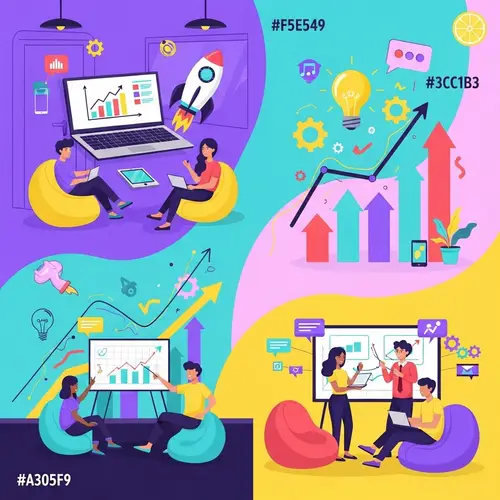 Youthful Business Illustration with Vibrant Colors