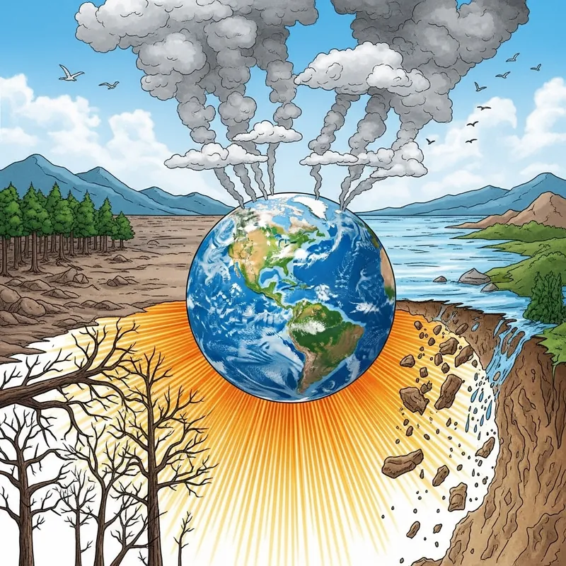 Climate Change Effects Illustration - Visualizing Environmental Impacts
