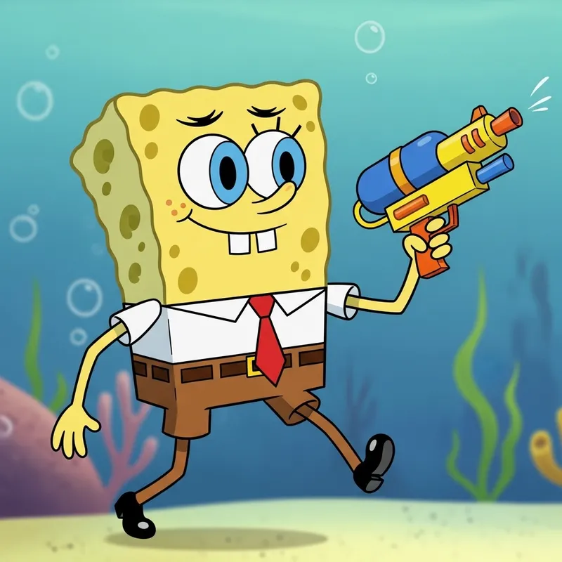 Bob Esponja with Water Gun
