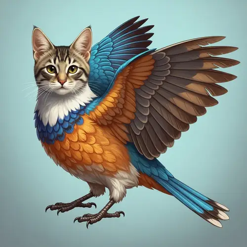 Mythical Cat-Bird Creature | Quirky Fairy Tale Character
