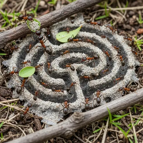 Ants Working Hard to Build Their Nest