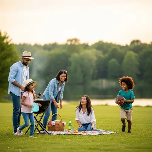 Diverse Family Nature Getaway: BBQ, Picnic, Games by Lake