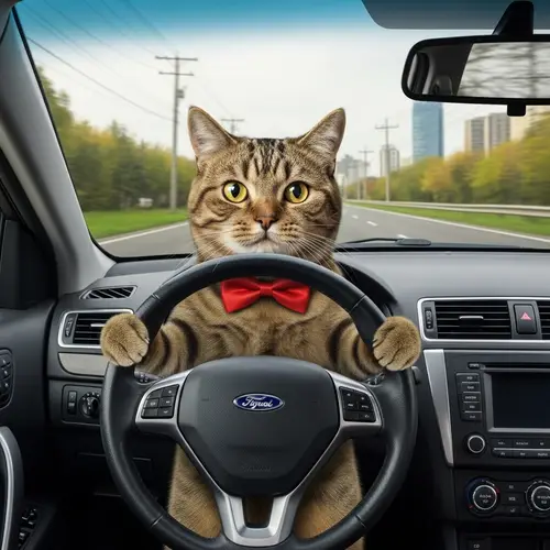 Cat Driving Car | Skilled Feline Behind the Wheel