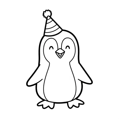 Playful Penguin Coloring Page for Kids | Classic Children's Book Style