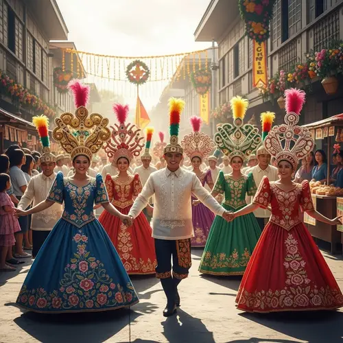 Colorful Filipino Festival: Traditional Costumes & Dance