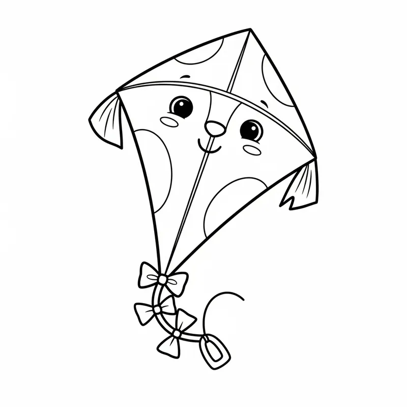 Simple & Friendly Kite Coloring Page for Toddlers