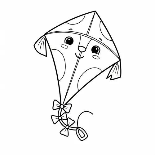 Simple & Friendly Kite Coloring Page for 3-Year-Olds