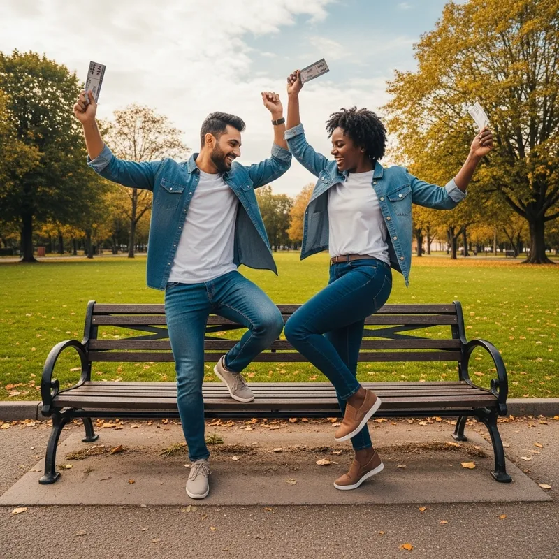 Joyful Dance of Identical Twins in the Park Joyful Dance of Identical Twins in the Park
