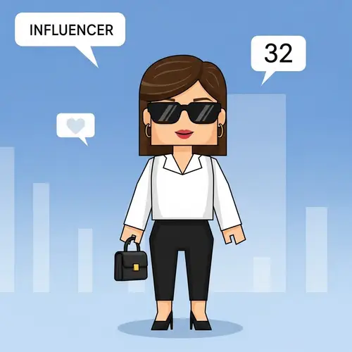 Geometric Block Style White Women Influencer | 32bit Fashion Icon