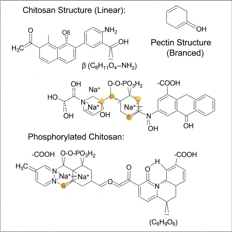 Detailed 2D Structure of Chitosan and Pectin