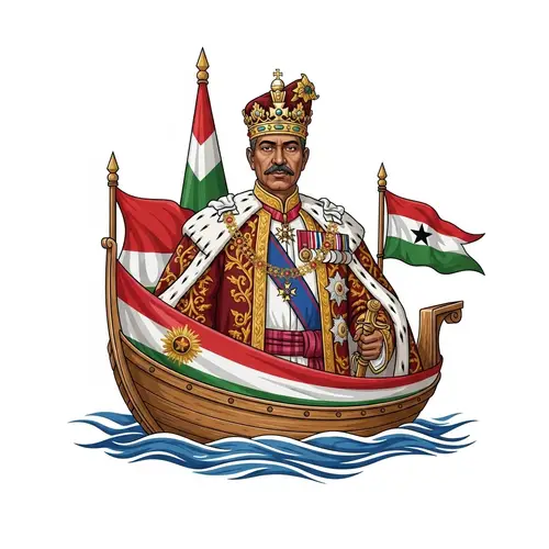 Regal Public Figure Celebrating Milestone in Traditional Royal Attire