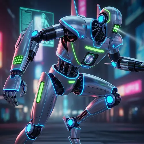 Futuristic Robot with Built-In Scanner | Digital Artwork