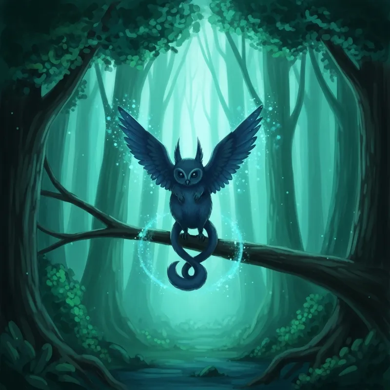 Magical Forest Scene with Majestic Pokemon and Enchanted Creature