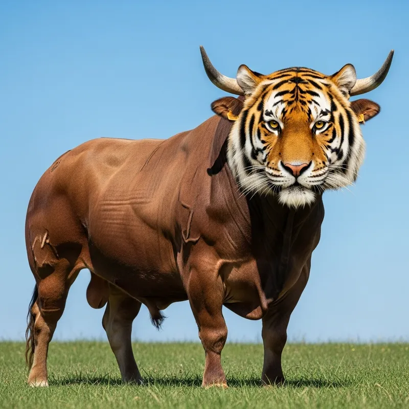 Bull with Tiger Face: A Unique Hybrid Creature