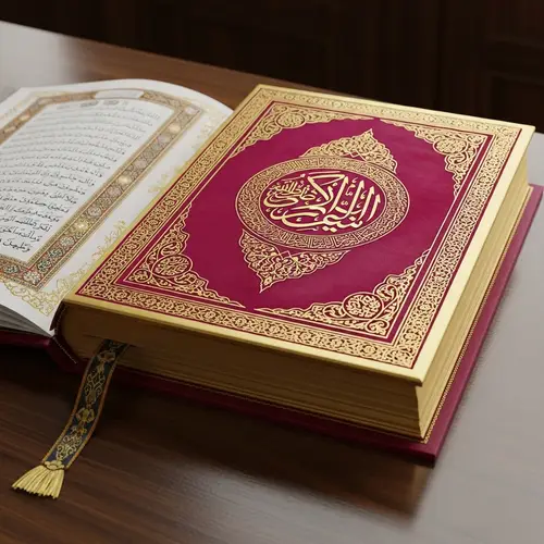 Golden Edged Book with Arabic Calligraphy Cover