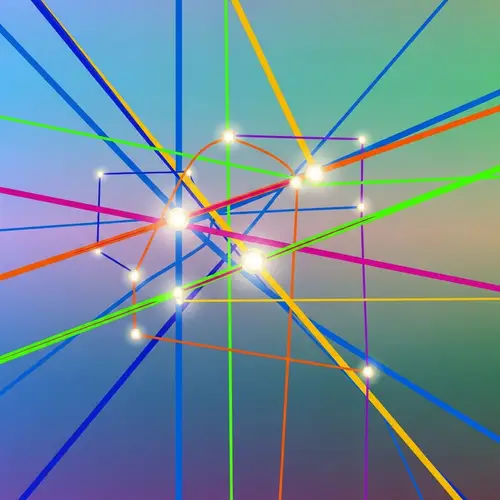 Positive Intelligence Abstract Art - Vibrant Thoughts Network