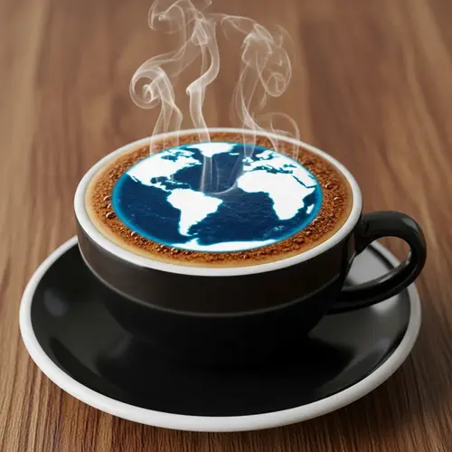 Earthy Latte Art: A Cup of Coffee Resembling Earth