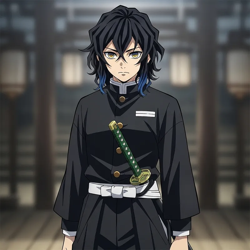 Muichirou: Anime Ghost Slayer with Wavy Black Hair and Two-Tone Eyes Muichirou: Anime Ghost Slayer with Wavy Black Hair and Two-Tone Eyes