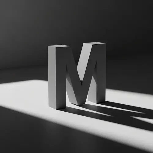 Shadowed Capital Letter M | Typography Design