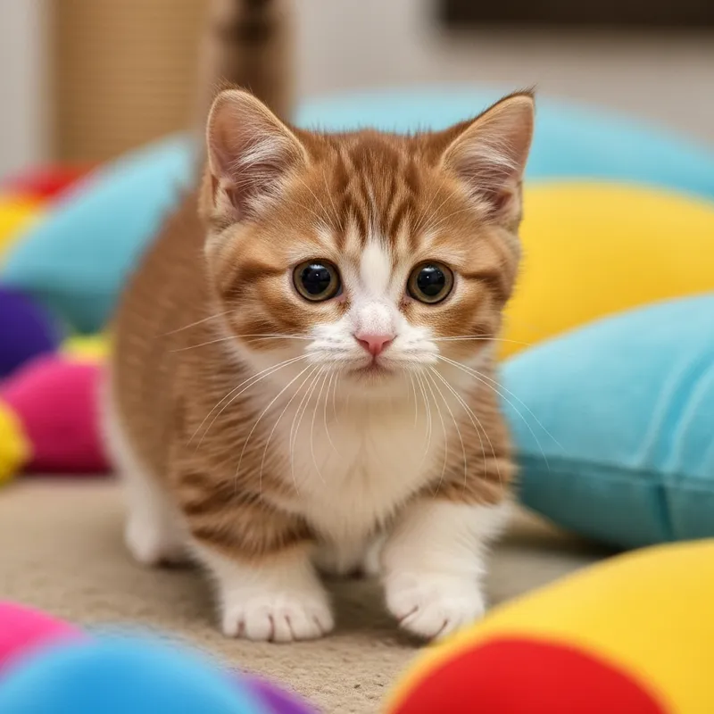 Adorable Munchkin Cat with Big Round Eyes | Rich Caramel Fur Color Adorable Munchkin Cat with Big Round Eyes | Rich Caramel Fur Color