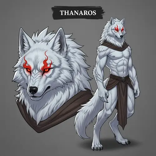 Thanaros: Majestic White Wolf of Brute Strength and Wild Elegance