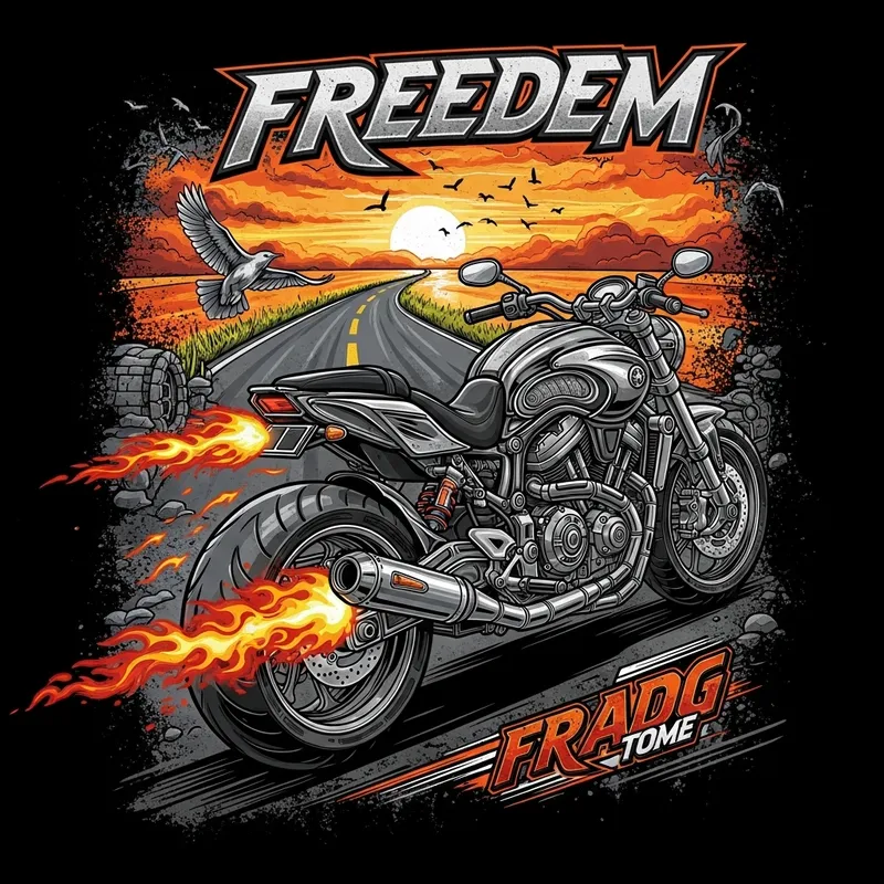 Urban Motorcycle Adventure T-Shirt Design for Bikers